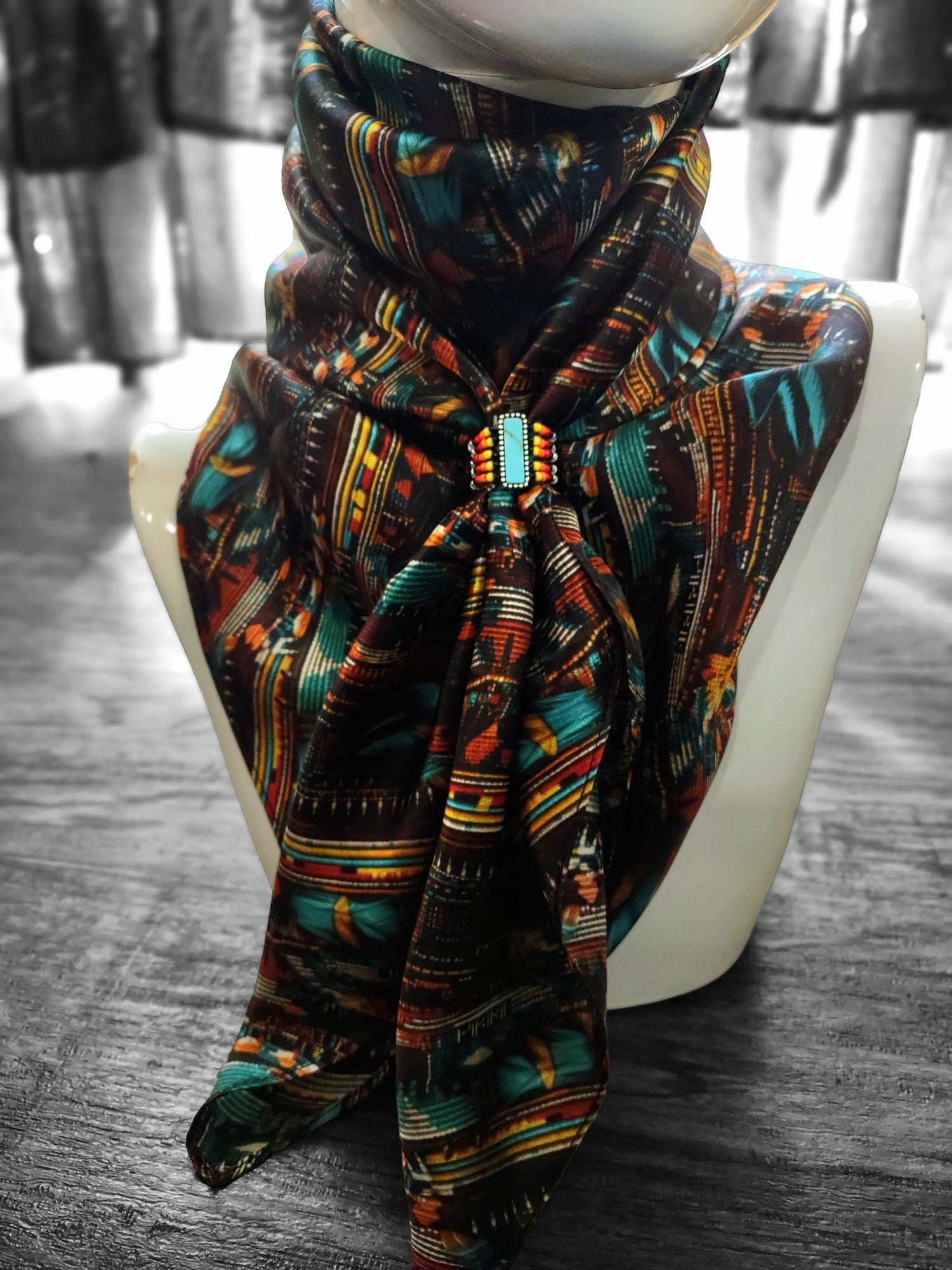 Wild Rag 100% SILK Seed Bead Native Style Cowboy Western Neck Scarf Bandanna by Double B Wild Rags